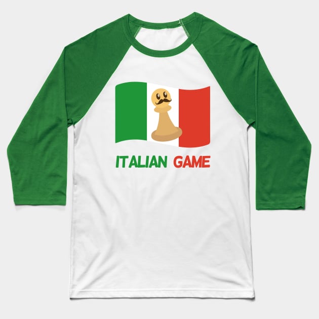 Italian Game Flag | Funny Chess Player Baseball T-Shirt by Fluffy-Vectors